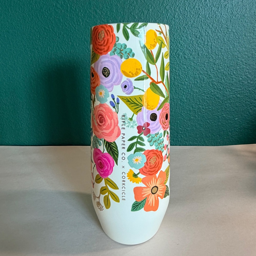 Corkcicle x Rifle Paper Co Garden Party Stainless Insulated 7 oz Stemless Flute